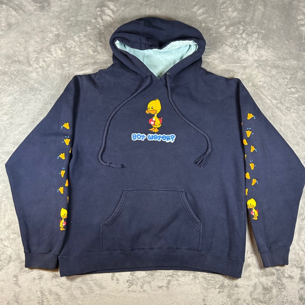 Vintage 2003 Tilt Got Water Duck Hoodie Navy Blue PacSun Mens Large - Picture 2 of 7